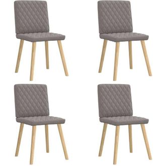 vidaXL Sillas De Comedor 4 Unidades Tela Taupe Vidaxl