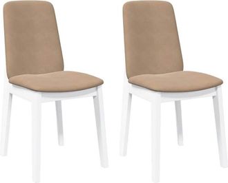 vidaXL Vidaxl - Sillas de comedor con cojines 2uds madera maciza blanco caucho