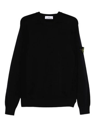 Stone Island Maglione Girocollo In Lana Stretch Con Dettagli A Punto Rovescio-Uomo