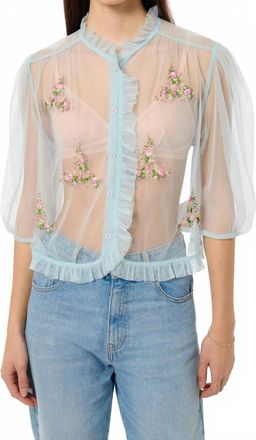 Manoush Bloom Tulle Blouse In Sky