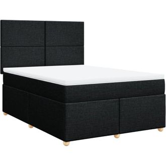 vidaXL Vidaxl - Cama Box Spring Con Colch&oacute;n Tela Negro 140x200 Cm