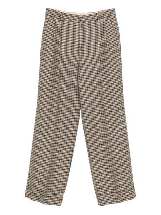 Valentino Garavani houndstooth pleat trousers - men - Virgin Wool/Cotton - 48 - Neutrals