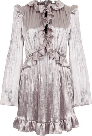 Philosophy di Lorenzo Serafini Kleedjes, Dames, Grijs, S, Satijn, Midi-jurk met satijneffect