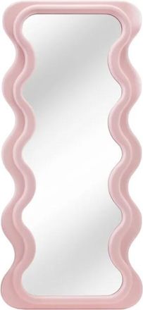Global Interiors Grosser Design Wandspiegel Curvy 70 x 160 cm, Pastell Rosa