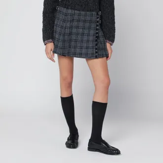 Durazzi Milano Mini gonna kilt con motivo check nera/bianca