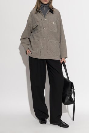 R13 Cotton Jacket With An Appliqu&eacute;d Logo, Womens, Grey