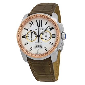 Cartier Pre-owned Pre-owned Cartier Calibre De Cartier Chronograph Automatic Silver Dial Mens Watch W7100043