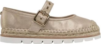 J/Slides Womens Beatrice Leather Shoes In Gold
