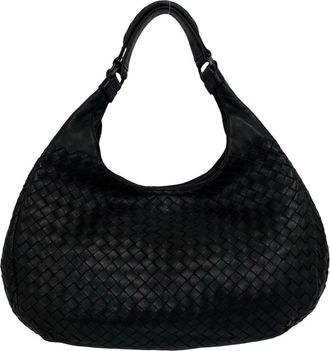 Bottega Veneta Black Leather Handbag Tote Bag (Pre-Owned)
