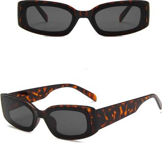 Generic Candy Color Sunglasses For Women Vintage Hip Hop Rectangle Shape Sun glasses for Men For Women Outdoor Sunglasses,Leopard Gray 2026