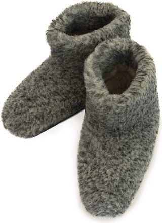 Generic MENS MERINO WOOL BOOTS WARM COZY SLIPPERS MOCCASINS CHUNI GREY - UK SIZE: 3, 4, 5, 6, 7, 8, 9, 10, 11, 12 (UK 9.5 MENS - GRAY/GREY)