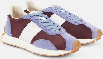 Tod's T Vintage suede-trimmed sneakers