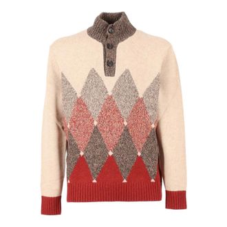 Ballantyne Round-neck Knitwear, male, Brown, Size: L Maglia Collo Alto