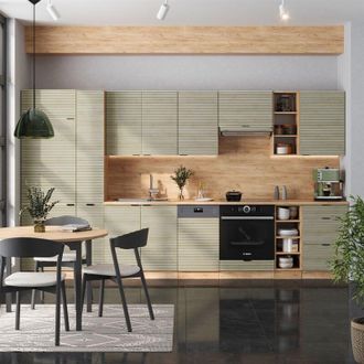 Vicco Mueble De Cocina Fame-line, Panel De Roble/roble Goldkraft, 355 Cm, Et Antracita