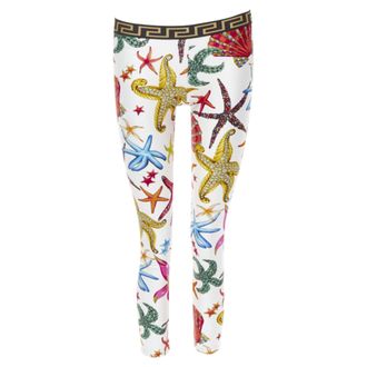 Versace Kids Tresor De La Mer print Greca leggings
