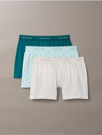 Calvin Klein Mens Cotton Classics 3-Pack Knit Boxer - Multi - XL