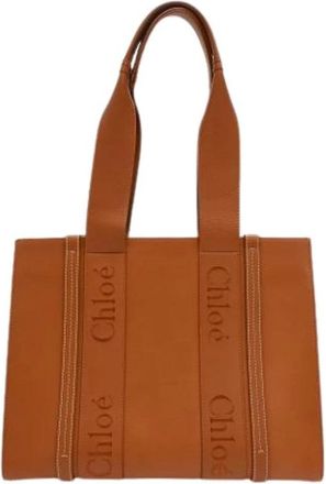 Chlo&eacute; Pre-owned Medium Woody Tote Bag - Dames - Vintage Shopper - Bruin - ONE Size - Leer - Vintage