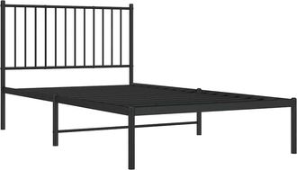 vidaXL Estructura Cama Sin Colch&oacute;n Con Cabecero Metal Negro 100x190 Cm Vidaxl