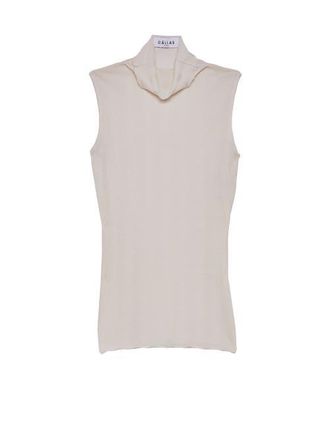 C&acirc;llas Milano Romy Sleeveless Turtleneck in Merino Wool Rib in Ivory at Nordstrom, Size X-Large