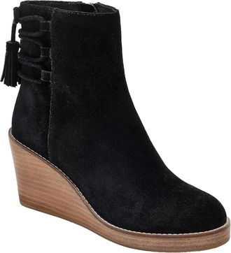 Jack Rogers Banbury Boots Black Suede Wedge Ankle Bootie JZZ1190