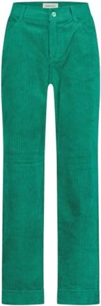 Fab By Fabienne Chapot Corduroy Rechte Broek - Dames - Straight fit broeken - Groen - S - Katoen - Broeken