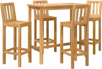 vidaXL Conjunto De Bar Al Aire Libre 5 Uds. Sin Tratar Vidaxl