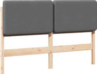 vidaXL Testiera Imbottita Marrone E Grigio Chiaro 135 Cm Pino Massello Vidaxl