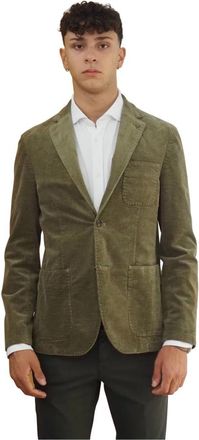 AT.P. CO Groene Modder Velvet Jas - Heren - Blazers - Groen - S - Katoen - Jassen