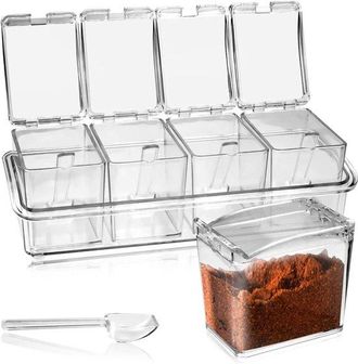 OEM Tarros Para Especias Tuserxln - Organizador De Cocina - Juego De 4 Piezas De Acr&iacute;lico Transparente - Uso En La Cocina