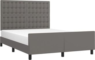 vidaXL Vidaxl - Estructura De Cama Sin Colch&oacute;n Cuero Sint&eacute;tico Gris 140x190 Cm