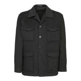 Tagliatore Light Jackets, male, Black, Size: M Milton Overshirt