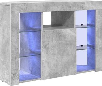 vidaXL Armario Led Para Tv De Esquina Gris Concreto 100x40x68cm Vidaxl