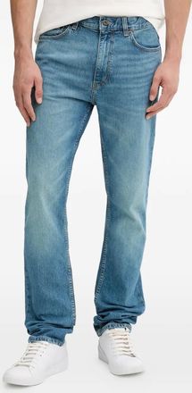 HUGO BOSS Jeans met knoopsluiting en logopatch - Blauw