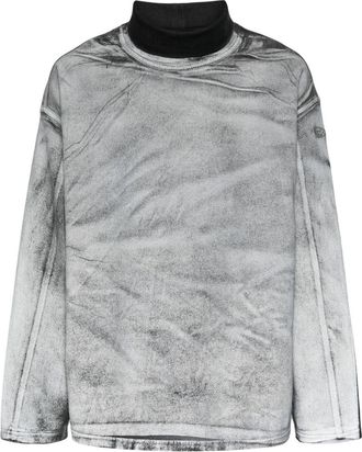 Diesel D-Nlabelcol reflective sweatshirt - men - Elastane/Cotton - M - Grey
