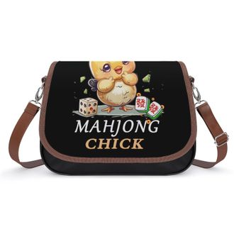 Generic Mahjong Chick Chinese Board Game Crossbody Bags for Women Shoulder Messenger Bag Purse Handbags
