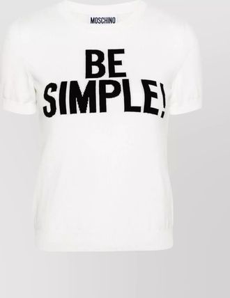 Moschino graphic slogan knit crewneck