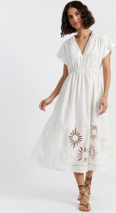 Chinti and Parker Broderie Dress in Cream at Nordstrom, Size X-Small