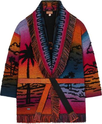 Alanui Sunset Stories vestjas met franje - Zwart