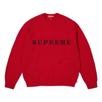 SUPREME FW25 Contrast Logo Sweater Red SUP-FW25-156-RED