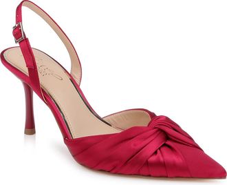 Badgley Mischka Zariel Slingback Pump in Garnet Satin at Nordstrom, Size 5.5