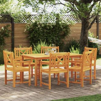 vidaXL Conjunto De Comedor De Jard&iacute;n 7 Pcs Marr&oacute;n Vidaxl