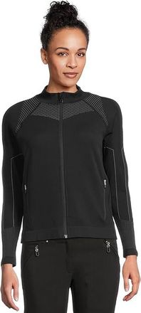Jamie Sadock Full Zip Sweater Jacket Womens Sweater Black : XS, Elastane/Polyamide/Polyester