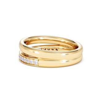 The Diamond Store Duo Curve Stacking Lab Diamond Ring 0.26ct in 9K Gold