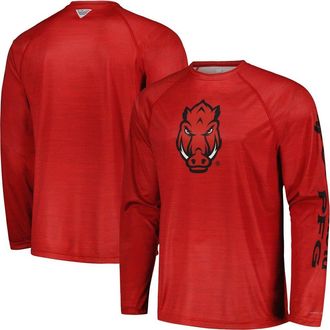 Columbia Mens Columbia Cardinal Arkansas Razorbacks PFG Terminal Tackle Omni-Shade Raglan Long Sleeve T-Shirt at Nordstrom, Size X-Large