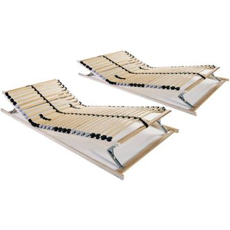 vidaXL Somieres De L&aacute;minas Con 28 Listones 7 Zonas 2 Uds 90x200 Cm Vidaxl