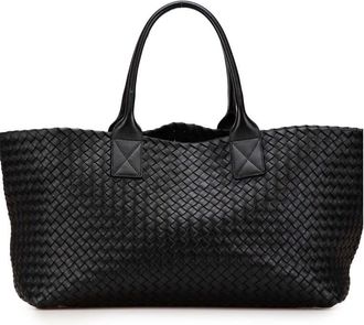 Bottega Veneta Pre-owned Bottega Veneta Medium Lambskin Intreccio Cabat Tote B00061826B