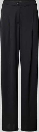 Lauren Ralph Lauren Wide Leg Bundfaltenhose mit Eingrifftaschen Modell CHABRELL in Black, Größe 42