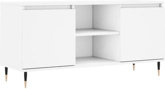 vidaXL Vidaxl - Mueble De Tv Madera De Ingenier&iacute;a Blanco 104x35x50 Cm