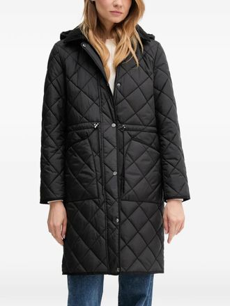 DKNY hooded quilted parka - women - Fabric - M - Black
