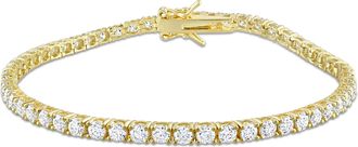 Mimi & Max 5 5/8ct DEW Created Moissanite Tennis Bracelet in Yellow Plated Sterling Silver-8 in